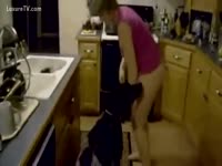 Homemade dog sex with MILF
